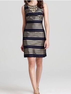 Lilly Pulitzer Virginia Dress Size 8- NEW with tags- True Navy Galm Metallica